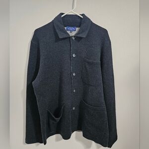 Men's Navy Cashmere/Wool Blend Jacket By Thrumbull Rhodes - Made In The USA